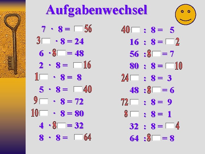 Aufgabenwechsel 7 · 8= · 8 = 24 6 · = 48 2 ·