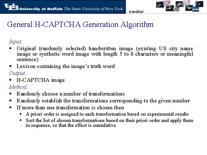 General H-CAPTCHA Generation Algorithm Input. § Original (randomly selected) handwritten image (existing US city