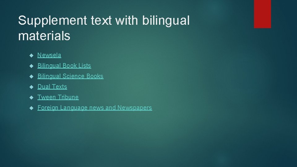 Supplement text with bilingual materials Newsela Bilingual Book Lists Bilingual Science Books Dual Texts