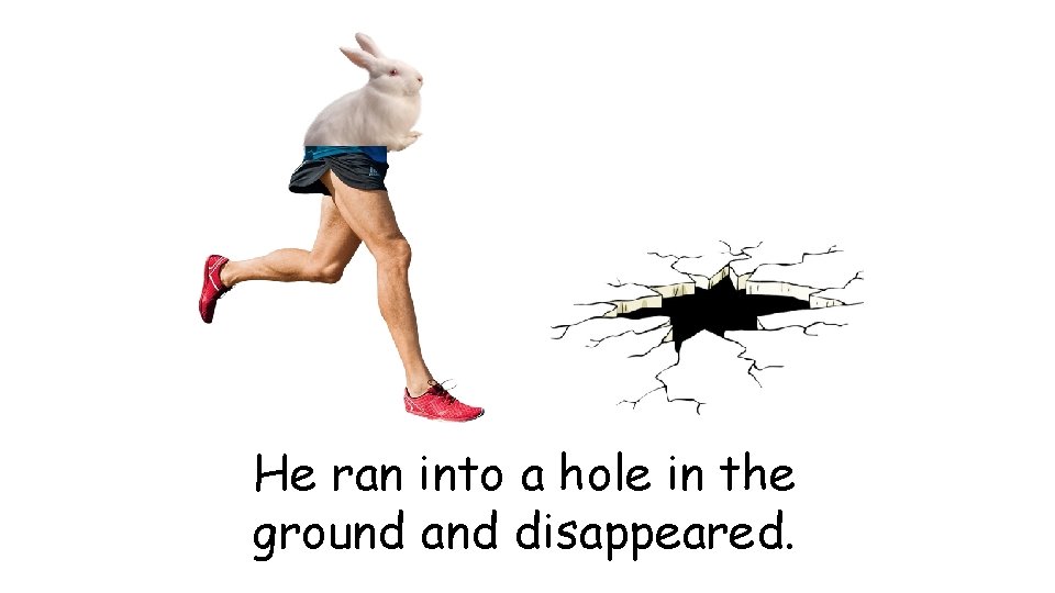 He ran into a hole in the ground and disappeared. 