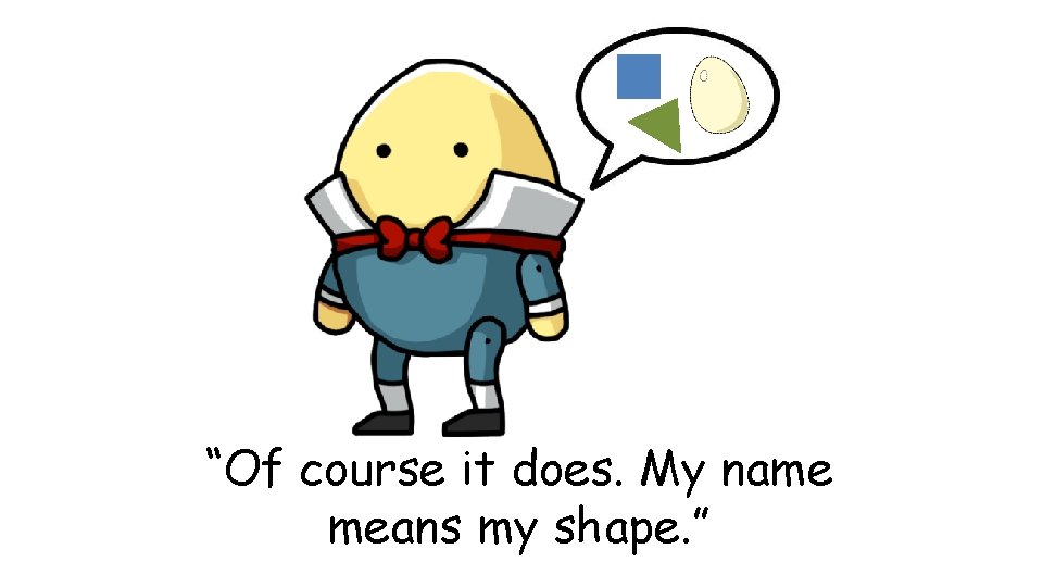 “Of course it does. My name means my shape. ” 