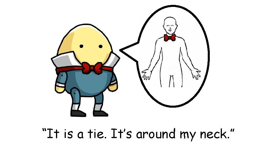 “It is a tie. It’s around my neck. ” 