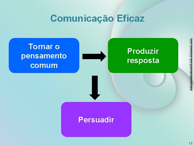 Tornar o pensamento comum Produzir resposta paroquiadesaopedropb. blogspot. com Comunicação Eficaz Persuadir 13 