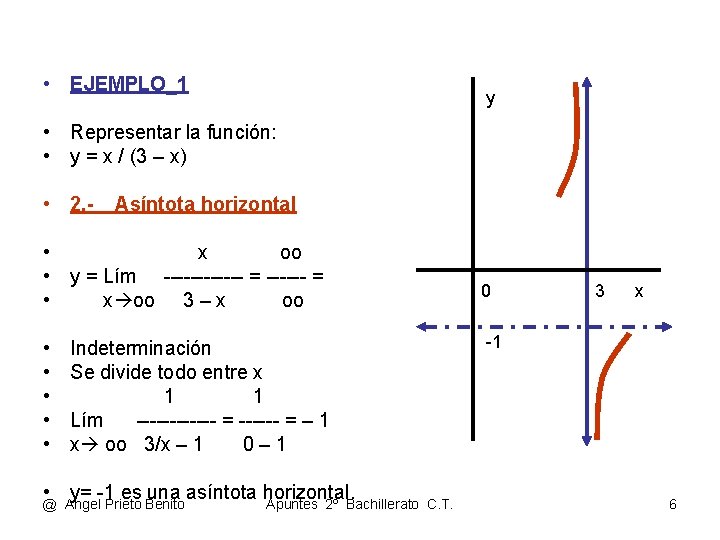  • EJEMPLO_1 y • Representar la función: • y = x / (3