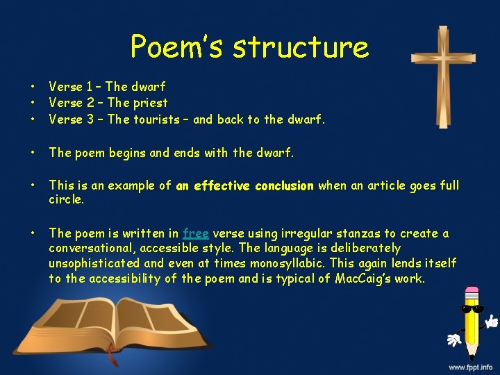 Poem’s structure • • • Verse 1 – The dwarf Verse 2 – The