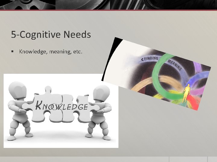 5 -Cognitive Needs § Knowledge, meaning, etc. 