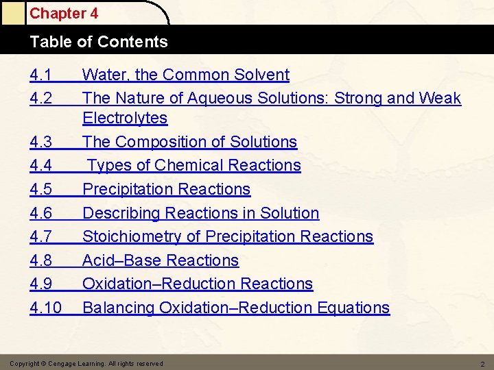 Chapter 4 Table of Contents 4. 1 4. 2 4. 3 4. 4 4.