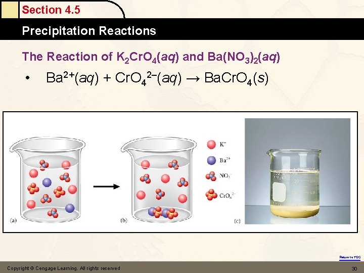 Section 4. 5 Precipitation Reactions The Reaction of K 2 Cr. O 4(aq) and