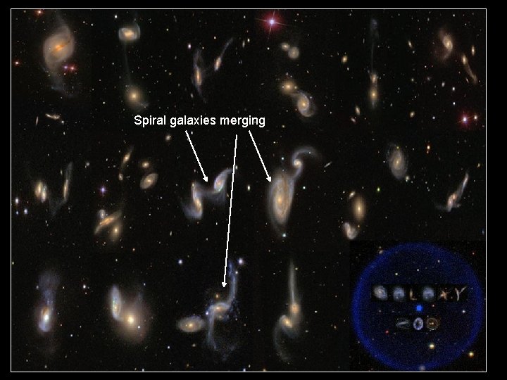 Spiral galaxies merging 