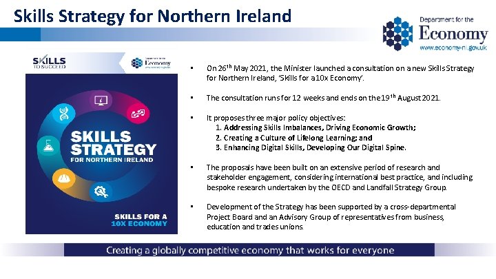 Skills Strategy for Northern Ireland • On 26 th May 2021, the Minister launched