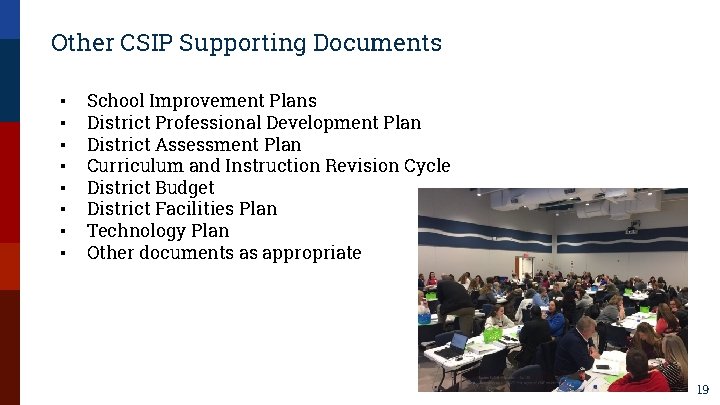 Other CSIP Supporting Documents ▪ ▪ ▪ ▪ School Improvement Plans District Professional Development