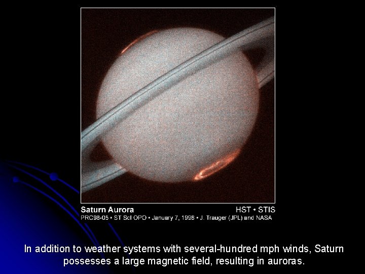 In addition to weather systems with several-hundred mph winds, Saturn possesses a large magnetic