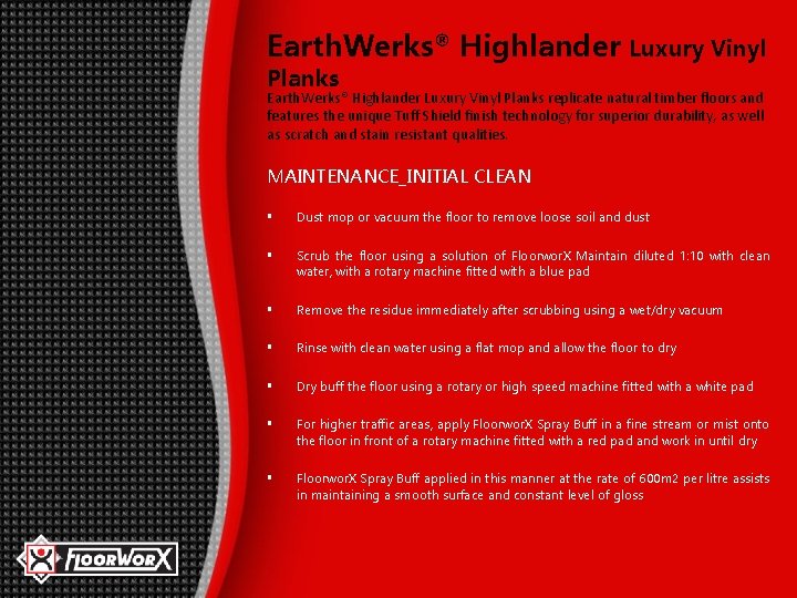 Earth. Werks® Highlander Luxury Vinyl Planks replicate natural timber floors and features the unique