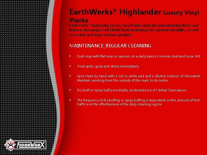 Earth. Werks® Highlander Luxury Vinyl Planks replicate natural timber floors and features the unique