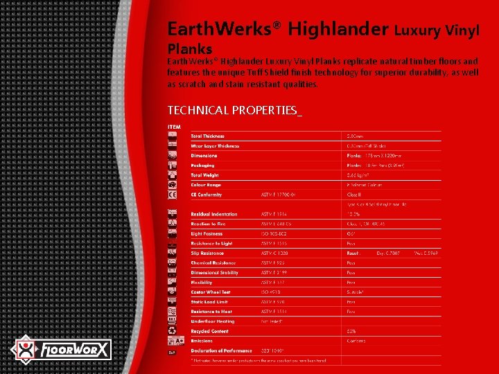 Earth. Werks® Highlander Luxury Vinyl Planks replicate natural timber floors and features the unique