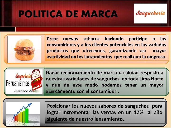 POLITICA DE MARCA Crear nuevos sabores haciendo participe a los consumidores y a los