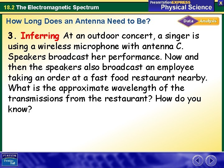 18. 2 The Electromagnetic Spectrum How Long Does an Antenna Need to Be? 3.