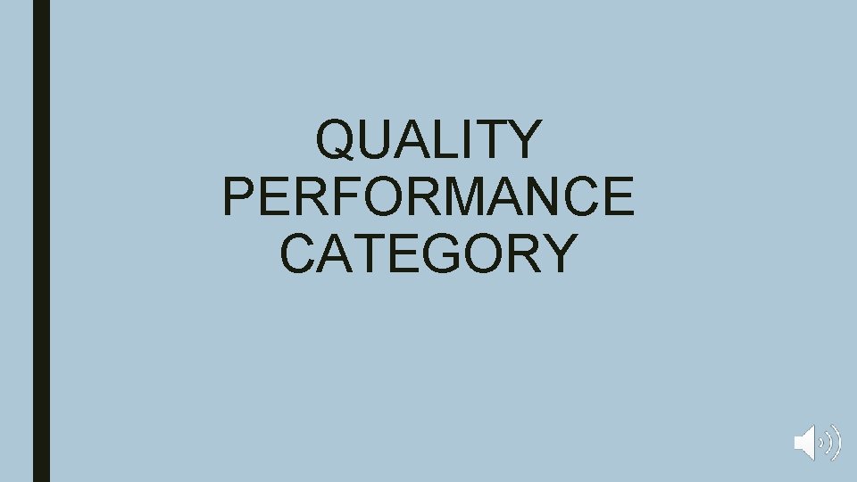 QUALITY PERFORMANCE CATEGORY 