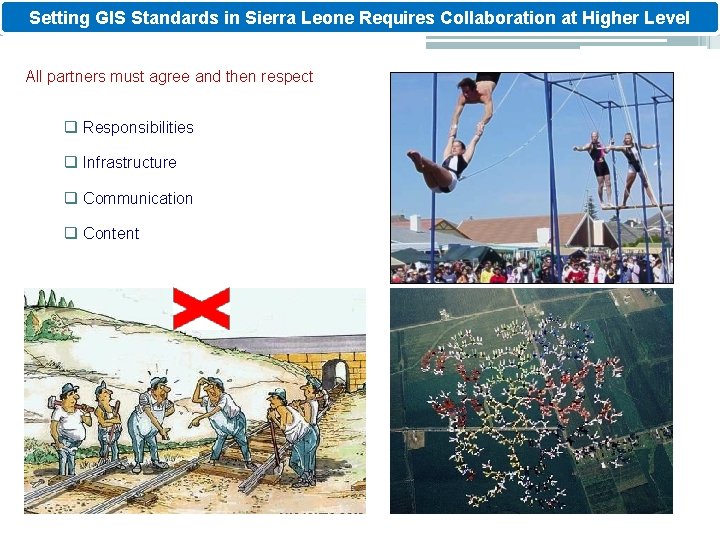 Setting GIS Standards in Sierra Leone Requires Collaboration at Higher Level All partners must