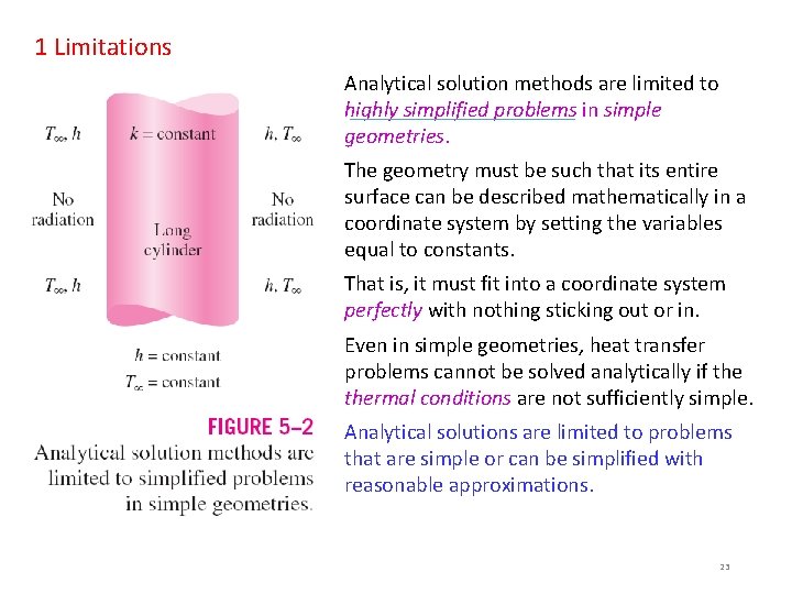 1 Limitations Analytical solution methods are limited to highly simplified problems in simple geometries.