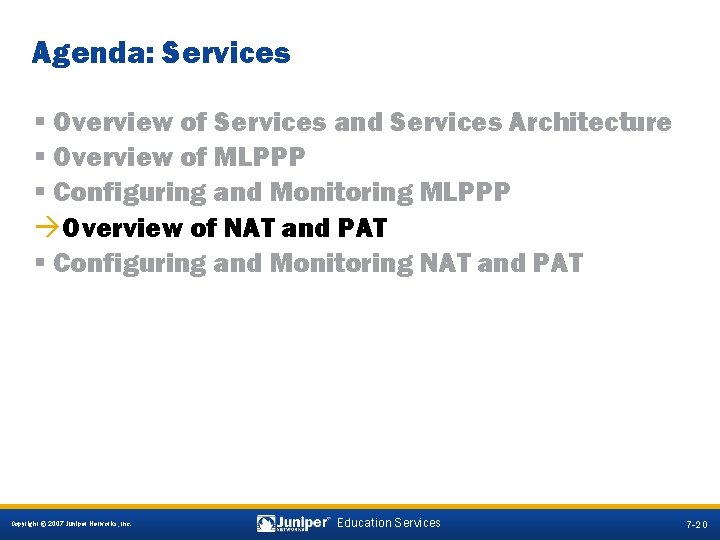 Agenda: Services § Overview of Services and Services Architecture § Overview of MLPPP §