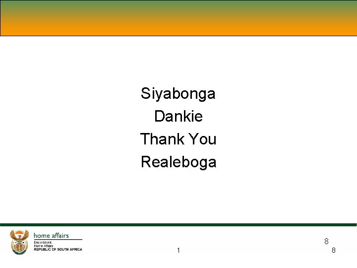 Siyabonga Dankie Thank You Realeboga 8 1 8 