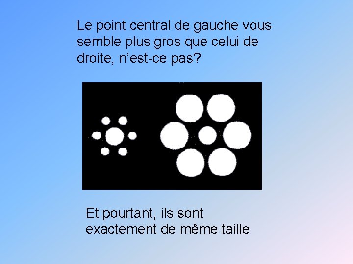 Le point central de gauche vous semble plus gros que celui de droite, n’est-ce