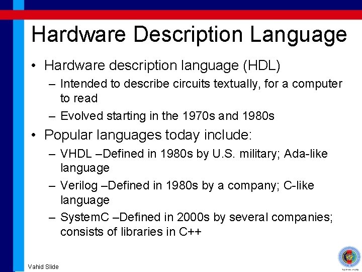 EEE 2243 Digital System Design Chapter 3 Verilog