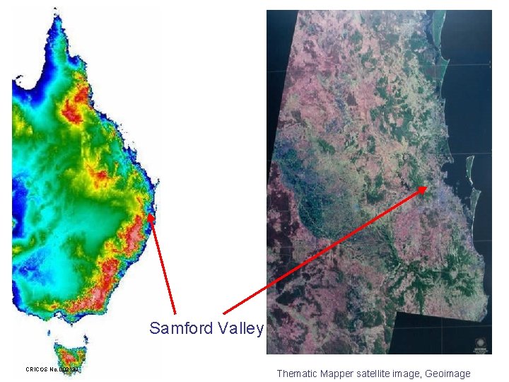 Samford Valley CRICOS No. 00213 J Thematic Mapper satellite image, Geoimage 