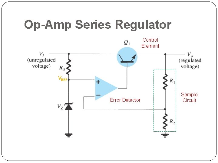 Op-Amp Series Regulator Control Element VREF Error Detector Sample Circuit 