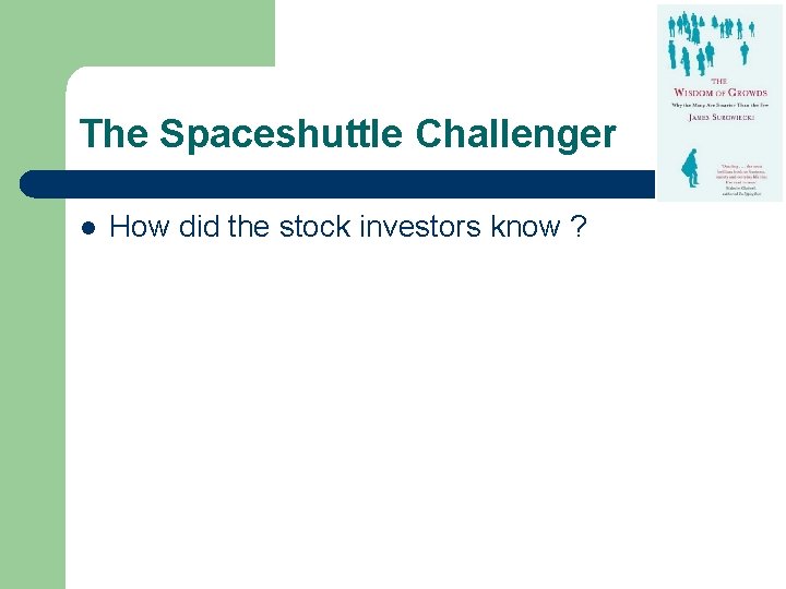 The Spaceshuttle Challenger l How did the stock investors know ? 