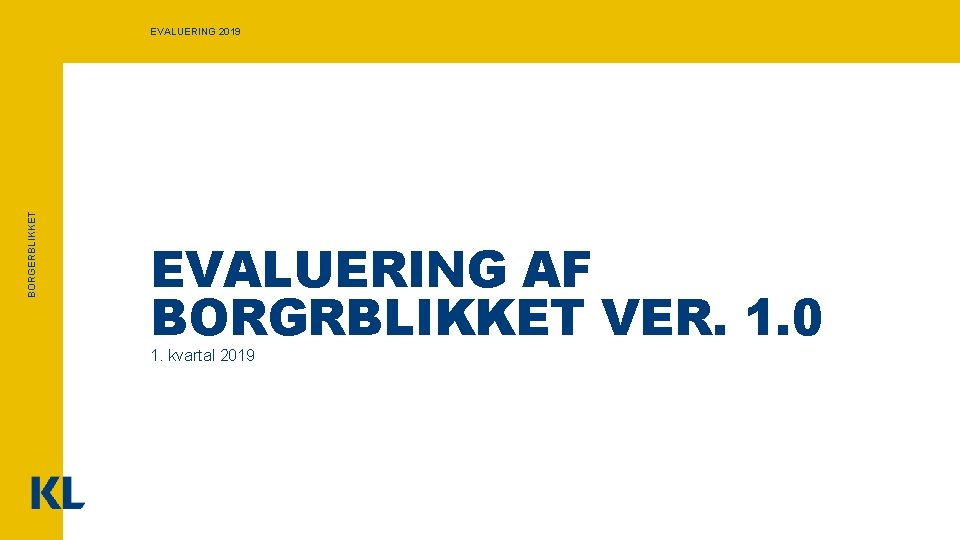 BORGERBLIKKET EVALUERING 2019 EVALUERING AF BORGRBLIKKET VER. 1. 0 1. kvartal 2019 