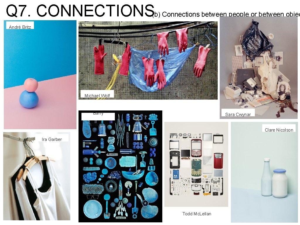 Q 7. CONNECTIONS(b) Connections between people or between objec André Britz Michael Wolf Barry