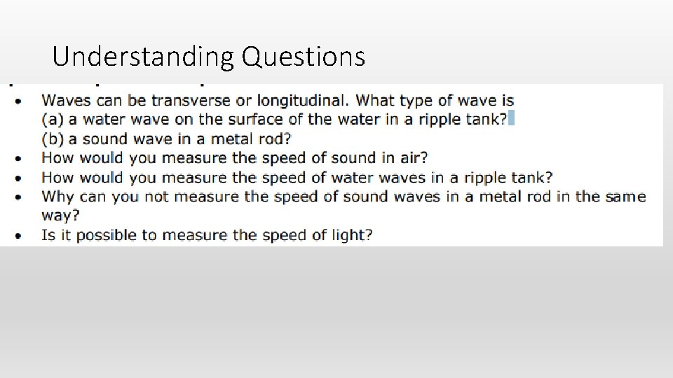 Understanding Questions 