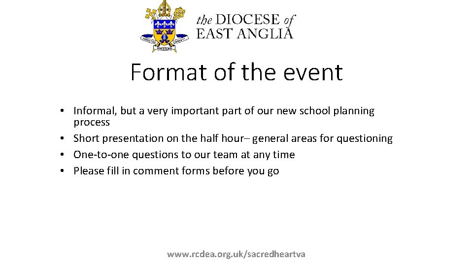 Format of the event • Informal, but a very important part of our new