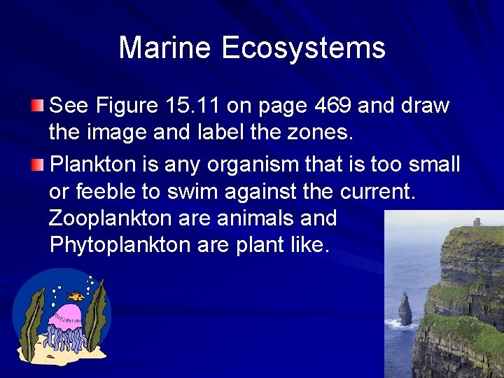 Marine Ecosystems See Figure 15. 11 on page 469 and draw the image and