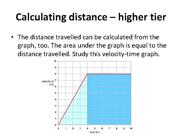 Calculating distance – higher tier • The distance travelled can be calculated from the Calculating distance – higher tier • The distance travelled can be calculated from the