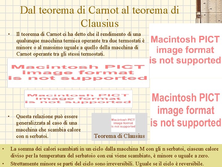 Dal teorema di Carnot al teorema di Clausius • • • Il teorema di Dal teorema di Carnot al teorema di Clausius • • • Il teorema di