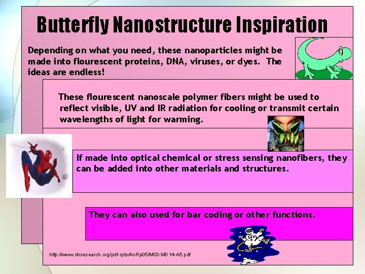 Butterfly Nanostructure Inspiration Depending on what you need, these nanoparticles might be made into
