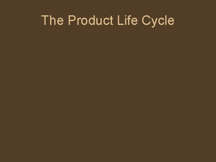 The Product Life Cycle 