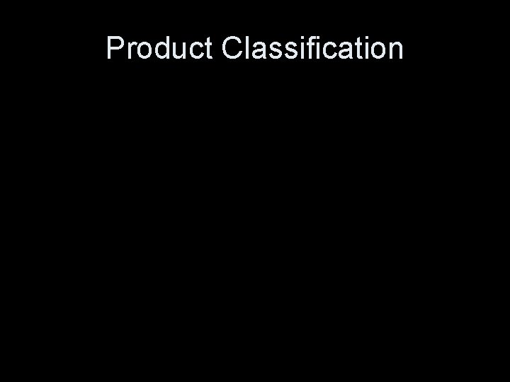 Product Classification 