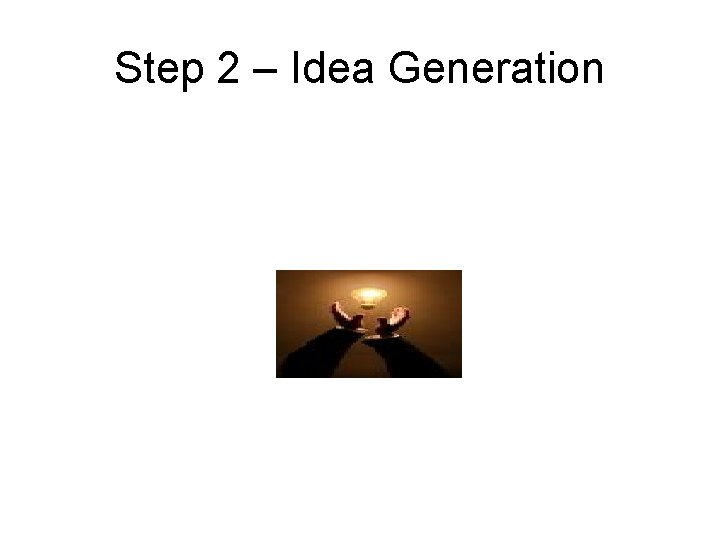 Step 2 – Idea Generation 