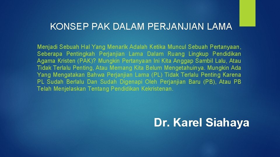 KONSEP PAK DALAM PERJANJIAN LAMA Menjadi Sebuah Hal Yang Menarik Adalah Ketika Muncul Sebuah