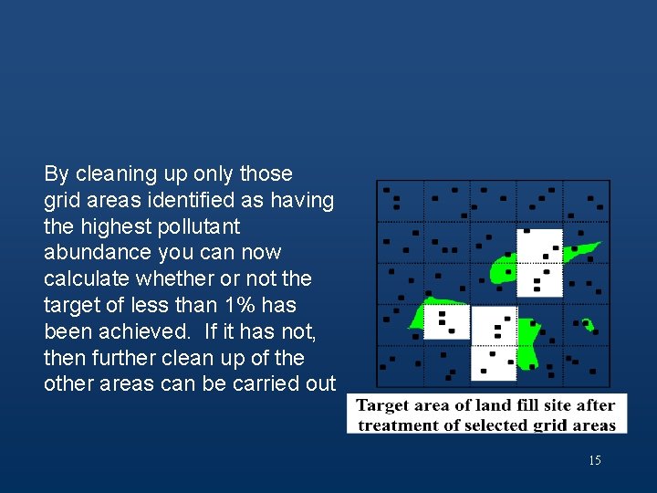 By cleaning up only those grid areas identified as having the highest pollutant abundance