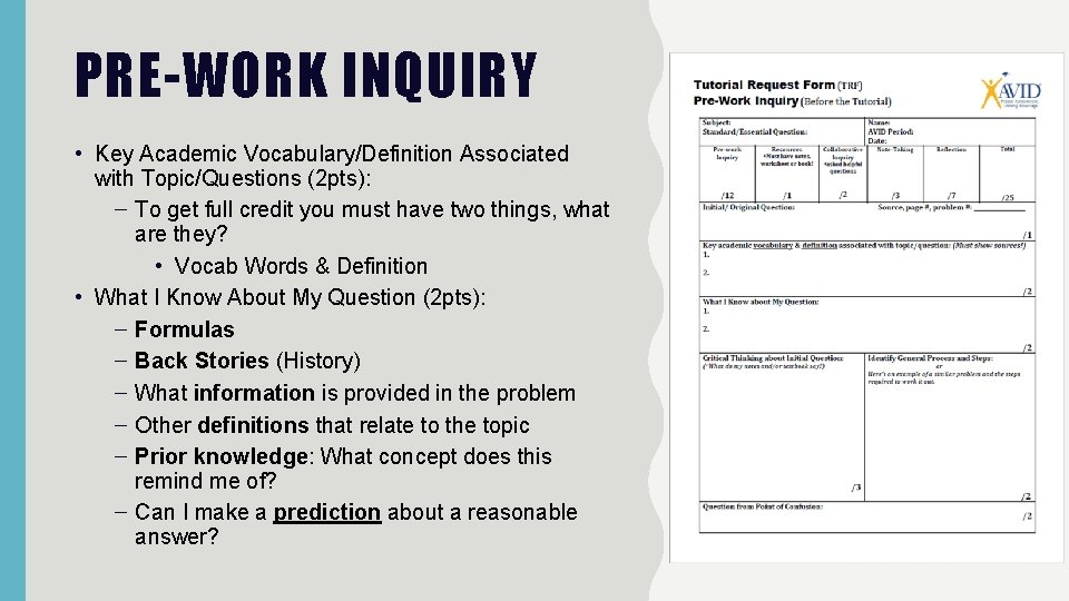 PRE-WORK INQUIRY • Key Academic Vocabulary/Definition Associated with Topic/Questions (2 pts): – To get