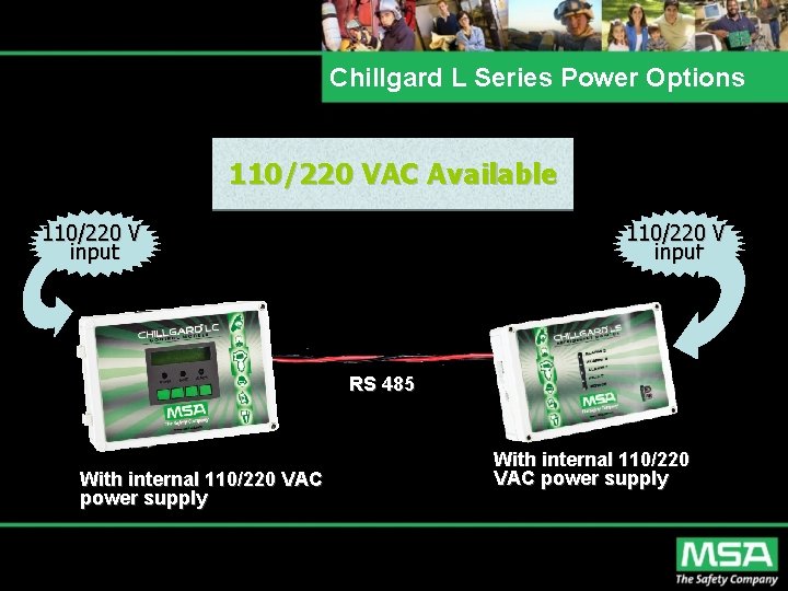 Chillgard L Series Power Options 110/220 VAC Available 110/220 V input RS 485 With