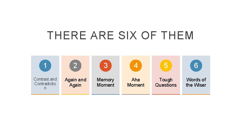 THERE ARE SIX OF THEM 1 2 3 4 5 6 Contrast and Contradictio