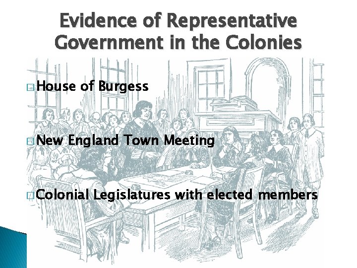 Evidence of Representative Government in the Colonies � House � New of Burgess England