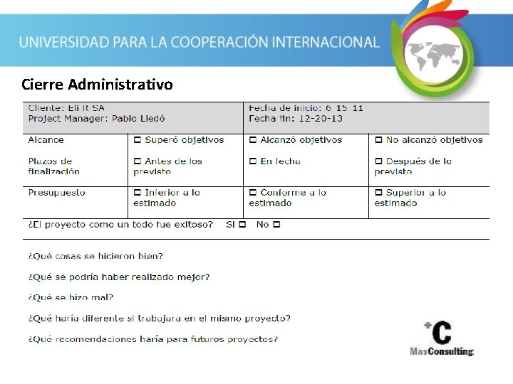 Cierre Administrativo 