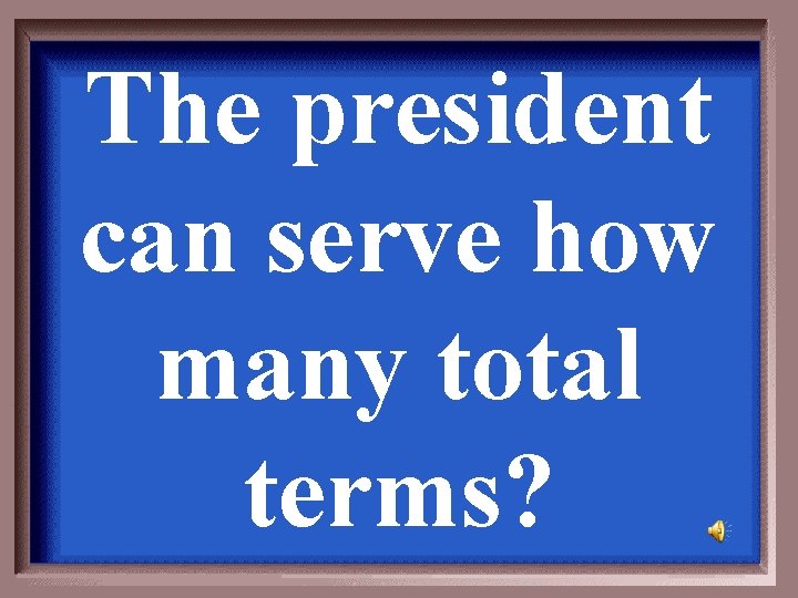 The president can serve how many total terms? 